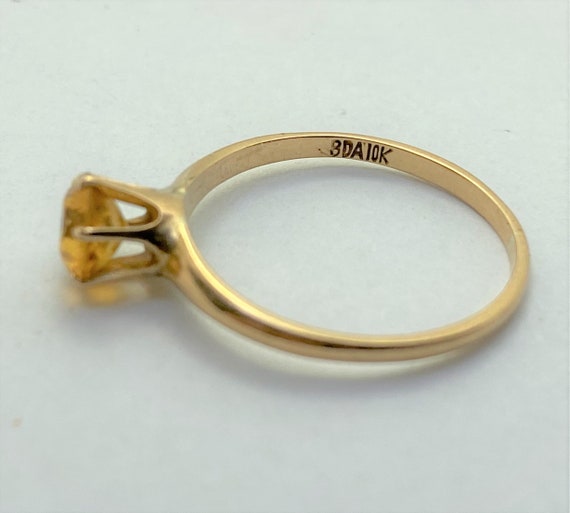 Victorian 10k Solid Gold Yellow Sapphire Ring - image 5