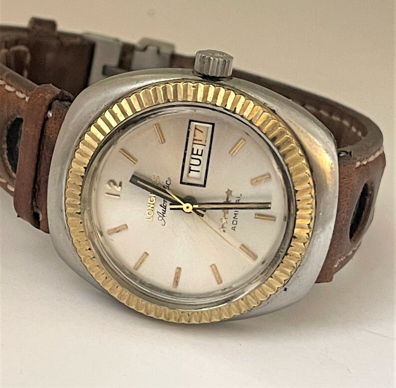 RARE Vintage LONGINES 5 Stars ADMIRAL Automatic Fluted Bezel Men's