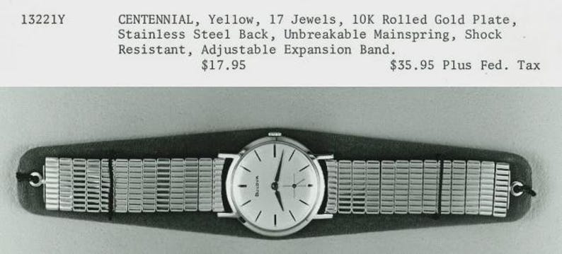 Vintage 1965 Bulova Centennial Mechanical Men's Watch - 11AL Movement image 10