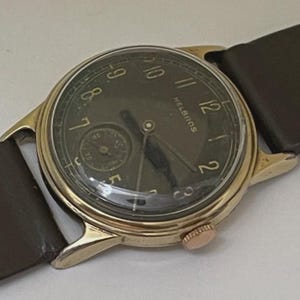 RARE Vintage Helbros Black Dial Military Watch