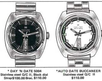 Vintage 1973 Hamilton Auto Date Buccaneer Men's Watch - Etsy