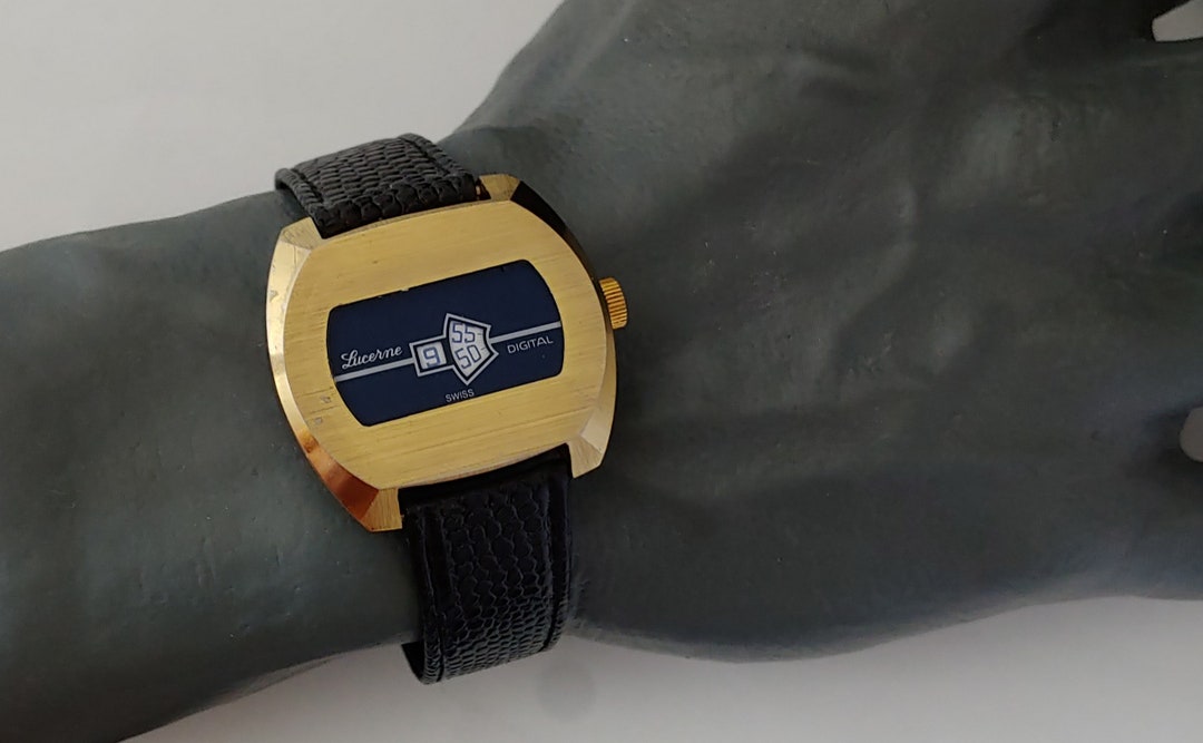 Vintage 1970s Lucerne Jump Hour Men's Watch Swiss Made - Etsy