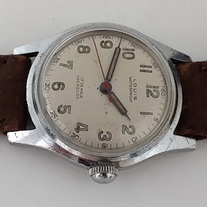 RARE Vintage 1930&#39;s  Military Louis Manual Wind Men&#39;s Watch