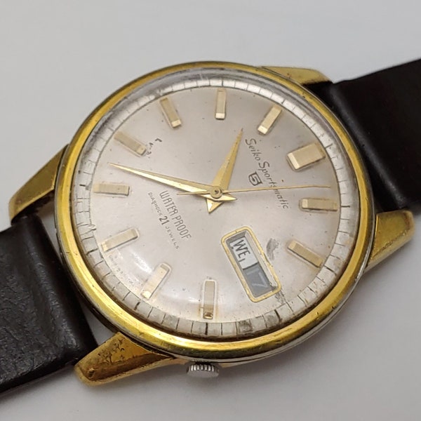 Vintage 1966 Seiko SPORTSMATIC 5 DIASHOCK 21 Jewels watch