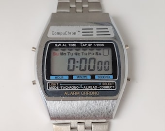 Vintage COMPUCHRON ALARM CHRONO Men&#39;s Watch - New Old Stock