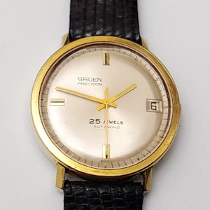 Vintage 1960&#39;s Gruen Precision 25 Autowind Men&#39;s Watch All Original
