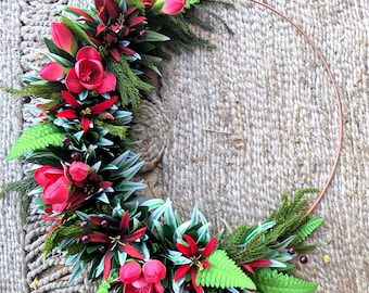 Woven Fern and Fressia Leaf Wreath