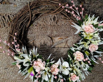 Gardenia Pretty in Pink Flower Wreath