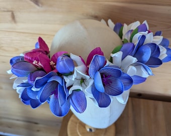 Freesia Blue Handmade Floral Crown