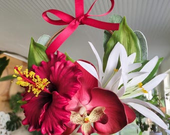 Floral Ornament: Tropical Hibiscus & Orchid