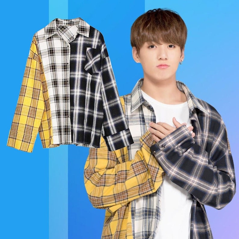 BTS Jungkook and Suga Plaid Shirt BTS Merchandise KPOP Etsy