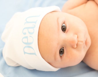Personalized Baby Boy Hat, New Born Baby Clothes, Baby Shower Gifts, Baby Boy Gift,