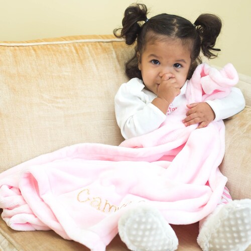 Pink Elephant Baby Blanket Girl personalized Baby Girl Etsy