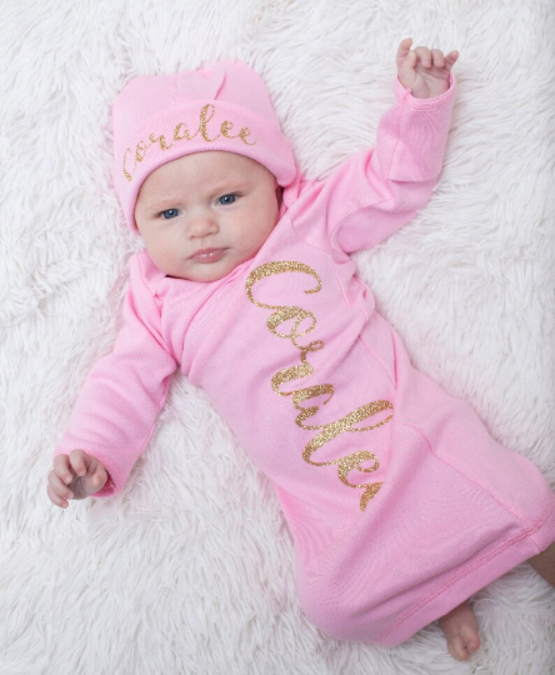 Personalised Pink Baby Girl Coming Home Outfit Etsy