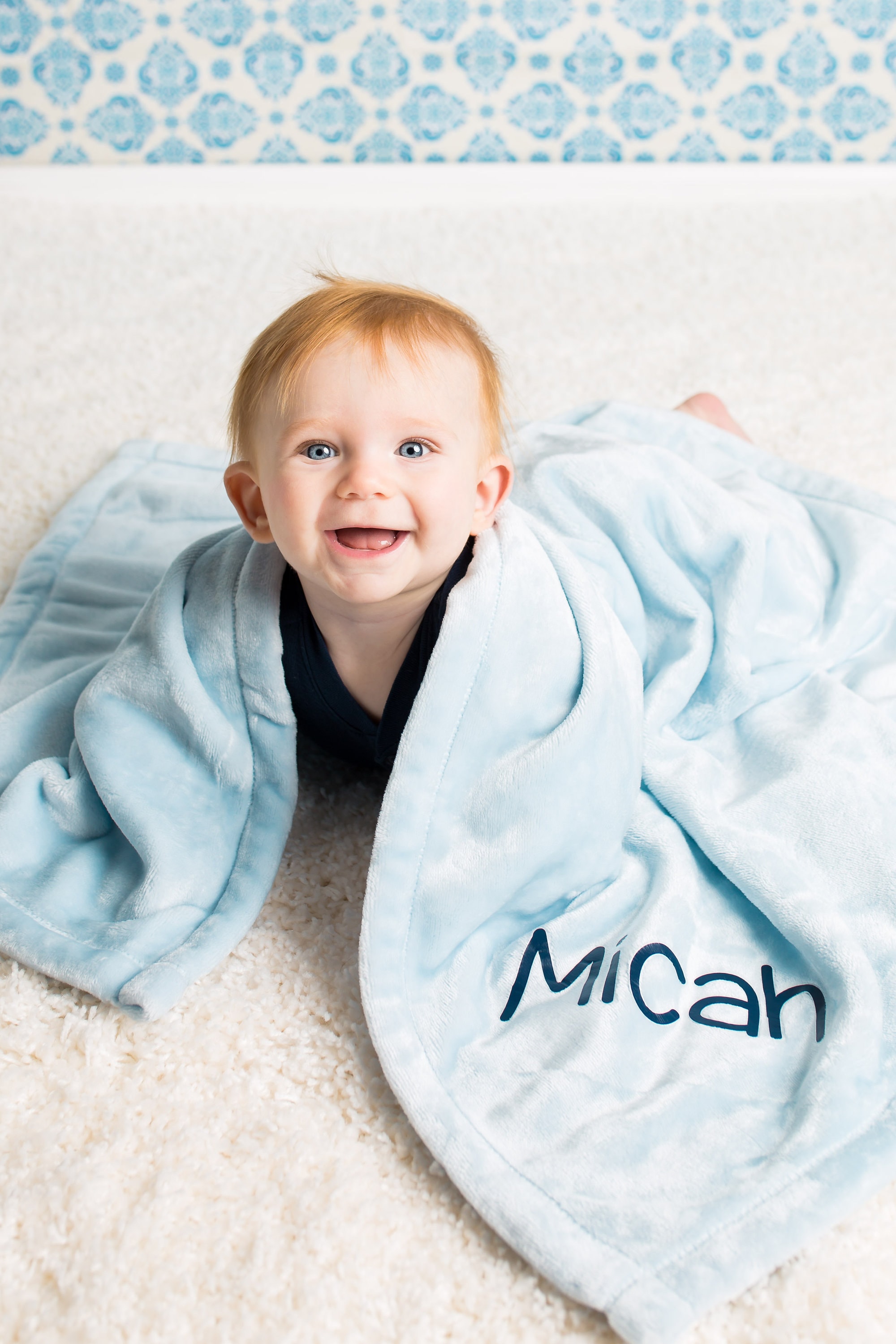 Personalized Blue Plush Baby Blanket Etsy