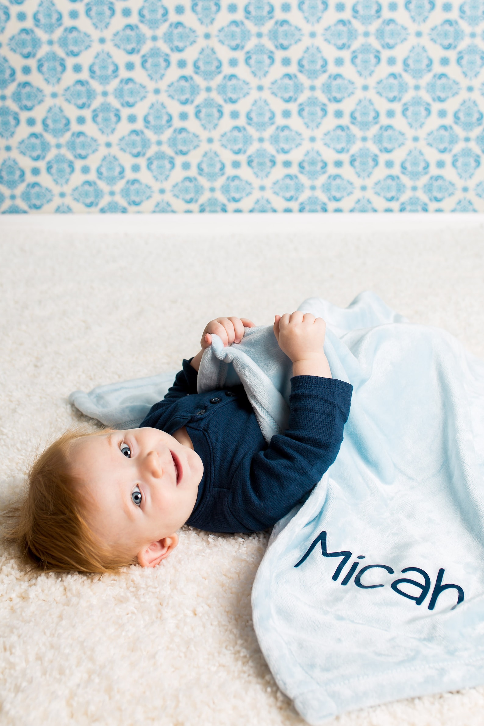 Personalized Blue Plush Baby Blanket Etsy