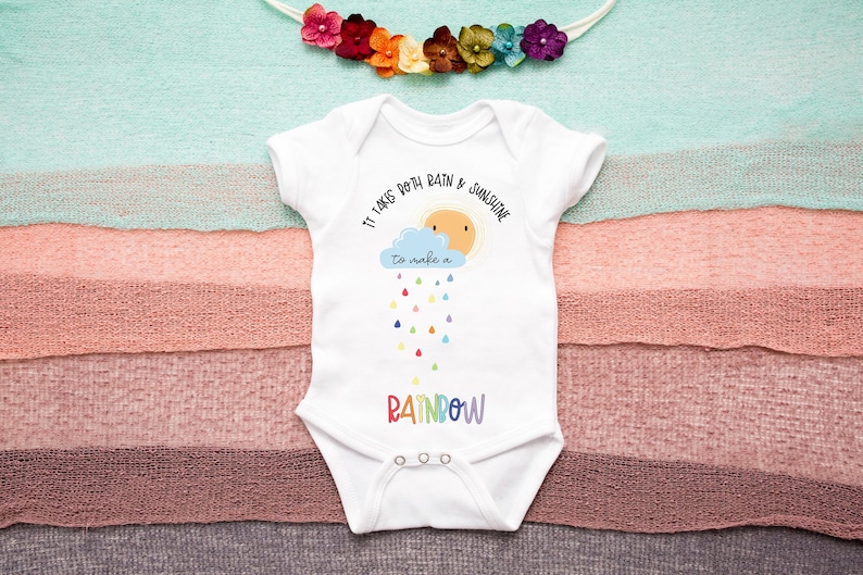 Rain and Sunshine Rainbow Baby Bodysuit