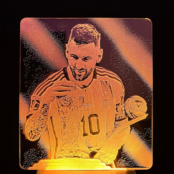 Messi | Argentinien | WM 2022 | Katar | Fußball | LED | Lampe