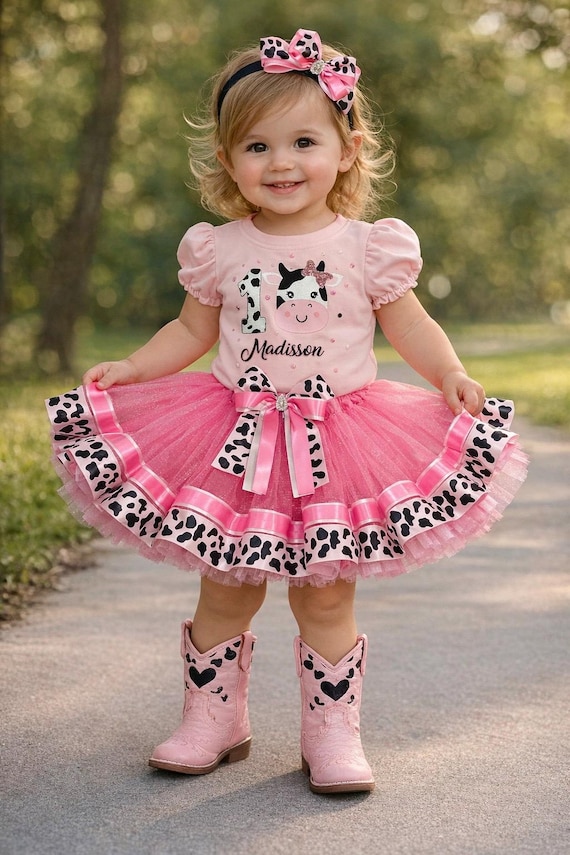pink cow dress Pink Cow Milk Silk Flutter Dress Great Lakes Kids Apparel LLC