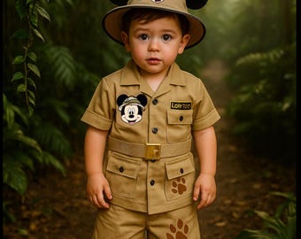 Disfraz de Mickey Safari para niño: disfraz de cumpleaños personalizado