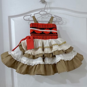 Moana-inspiriertes Kleid Moana Kostüm für Mädchen - Moana-inspiriertes Kleid und optionale Blumenkrone