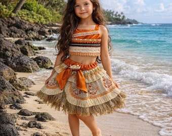 Moana Inspired Birthday Costume Dress, Girls Party Outfit - Etsy Moana Inspired Birthday Costume Dress, Girls Party Outfit - Etsy