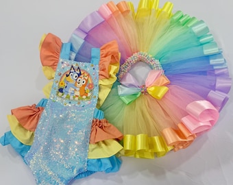 Regenbogen Welpe inspiriert Outfit für Baby Kleinkind Mädchen | Handgemachtes Tutu Kostüm