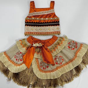 Moana-inspiriertes Set Moana Kostüm für Mädchen - Moana-inspiriertes Set und Optionale Blumenkrone