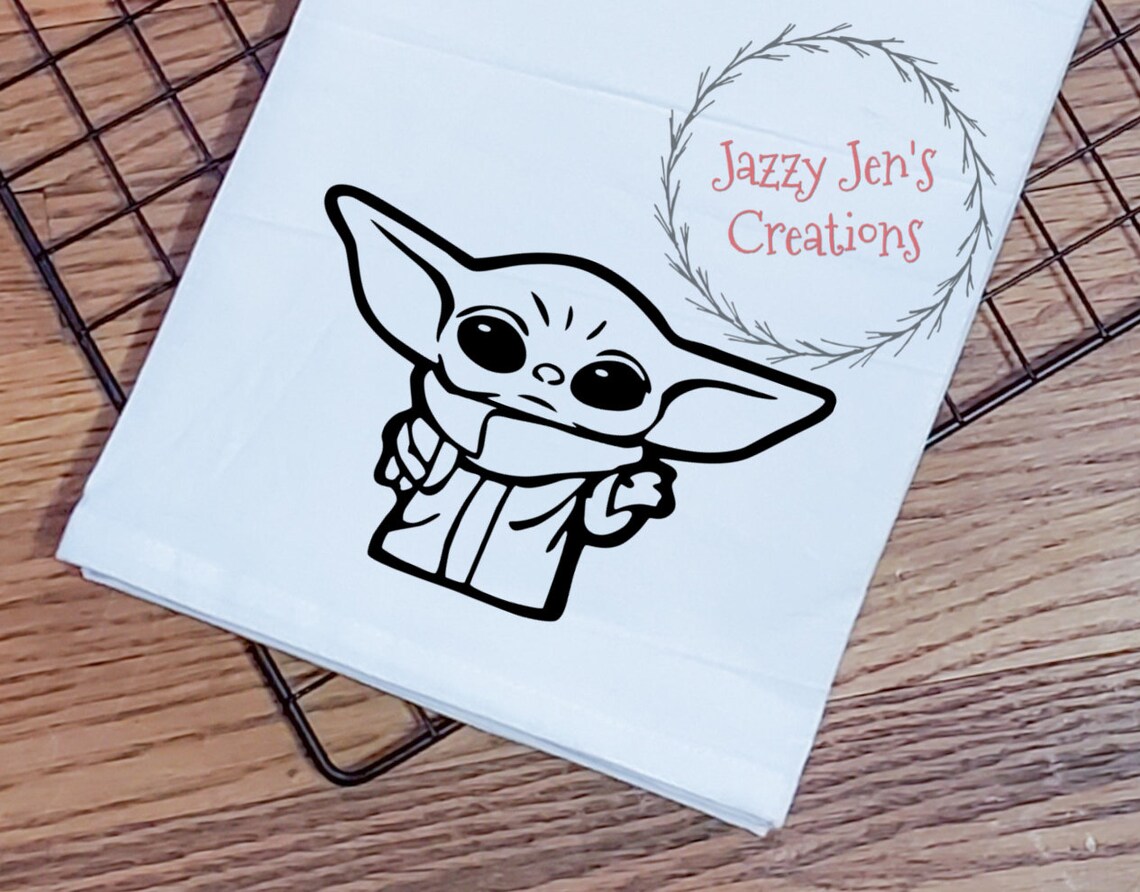 Baby Yoda Grogu Kitchen Towel Holiday Gift Etsy