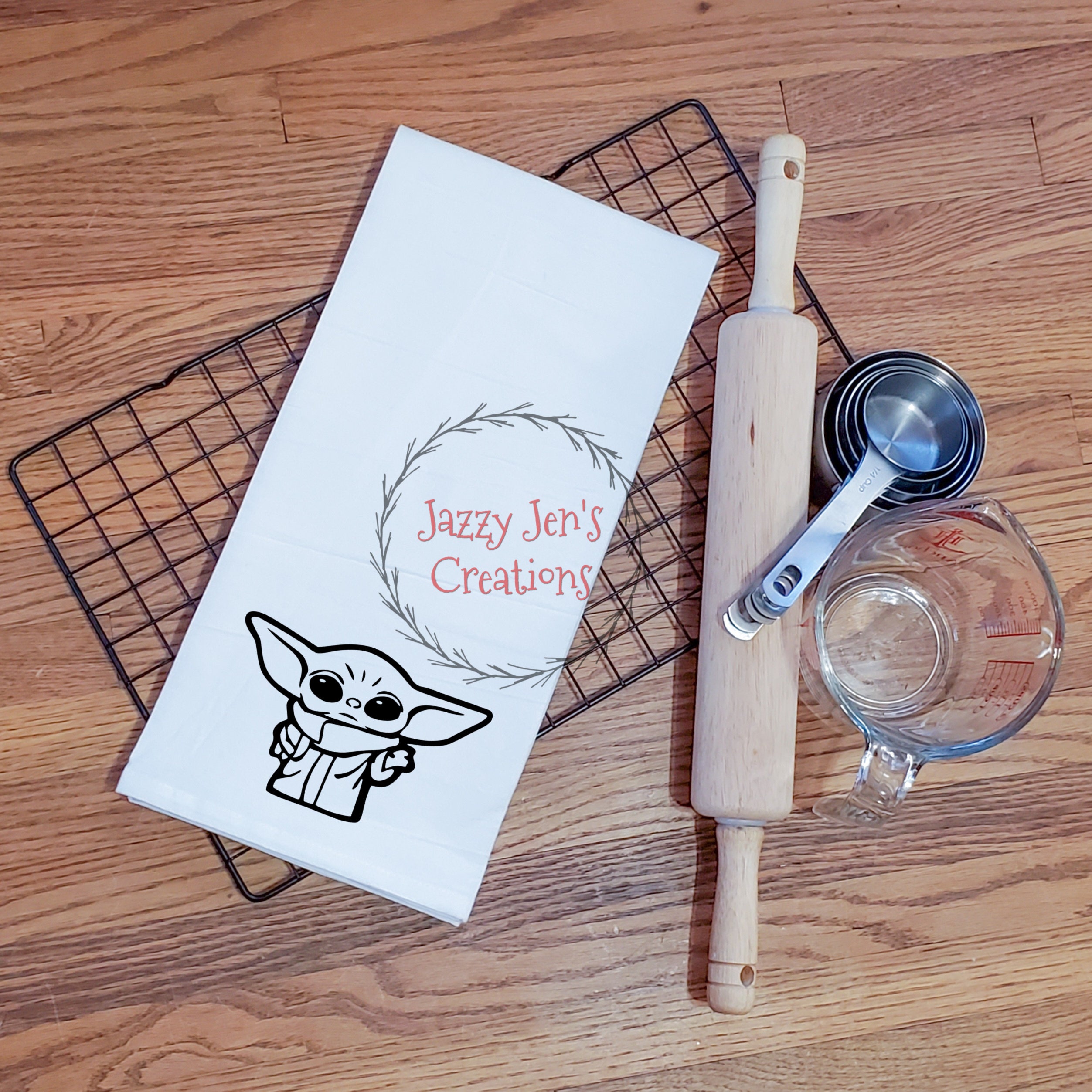 Baby Yoda Grogu Kitchen Towel Holiday Gift Etsy UK