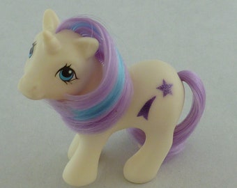 My Little Pony G1 Glory Unicorn White Violple Blue Hair Pony