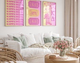 Kappa Delta Preppy Wall Art- Pink