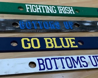 Custom Shot Ski | Personalized Wood Shotski Board | College Tailgate Gift | Groomsmen Bachelorette 21st Birthday Party Game | Holds 4 Shots