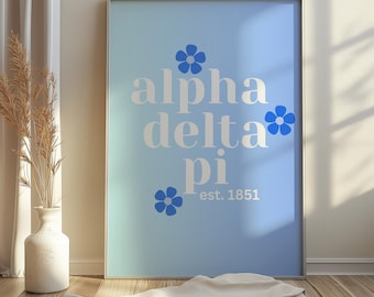 Alpha Delta Pi Flowers Blue