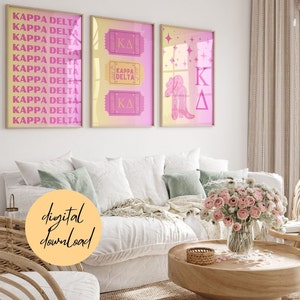 Kappa Delta Preppy Wall Art Pink image 2