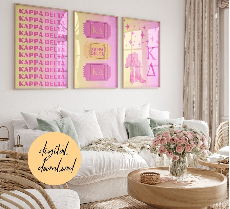 Kappa Delta Preppy Wall Art Pink image 2