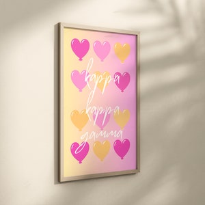 Kappa Kappa Gamma Hearts Preppy Wall Art image 3