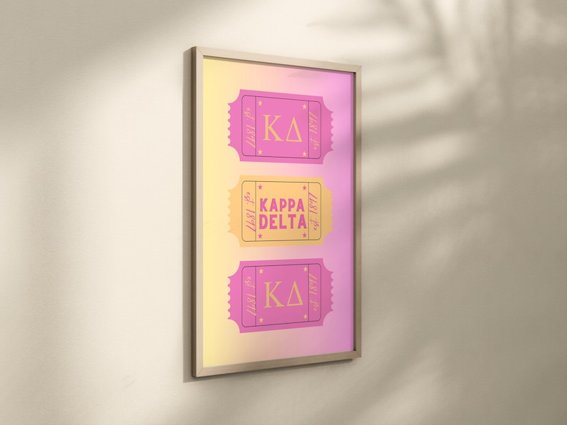 Kappa Delta Preppy Wall Art Pink image 5