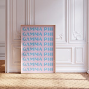 Gamma Phi Beta Pink and Blue Prints imagem 3