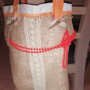 Sac à main, toile de jute