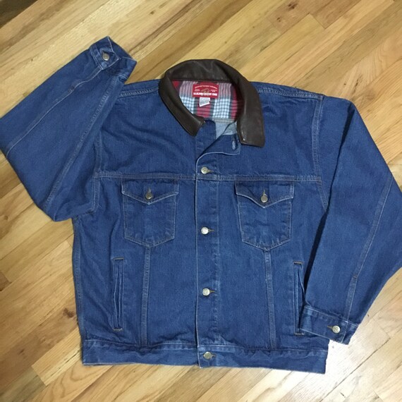 Vintage Marlboro Tobacco Leather Collar Denim Truc