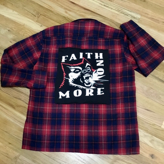 Vintage Plaid Flannel Faith No More Band Patch Shi