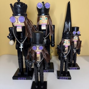 Cascanueces navideño del Sabbath del Príncipe de la Oscuridad pintado a mano personalizado de Ozzy Metalhead
