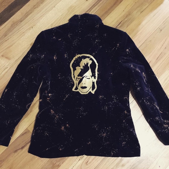 Vintage David Bowie Metallic Back Patch Velvet Bl