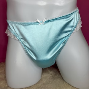 The Angelica Flutter Panty ~ Feminine Men’s Cut ~ Medium & Heavy Glossy Stretch Satin ~  Vintage Style Bikini Underwear ~ Sissy, Femboy, CD