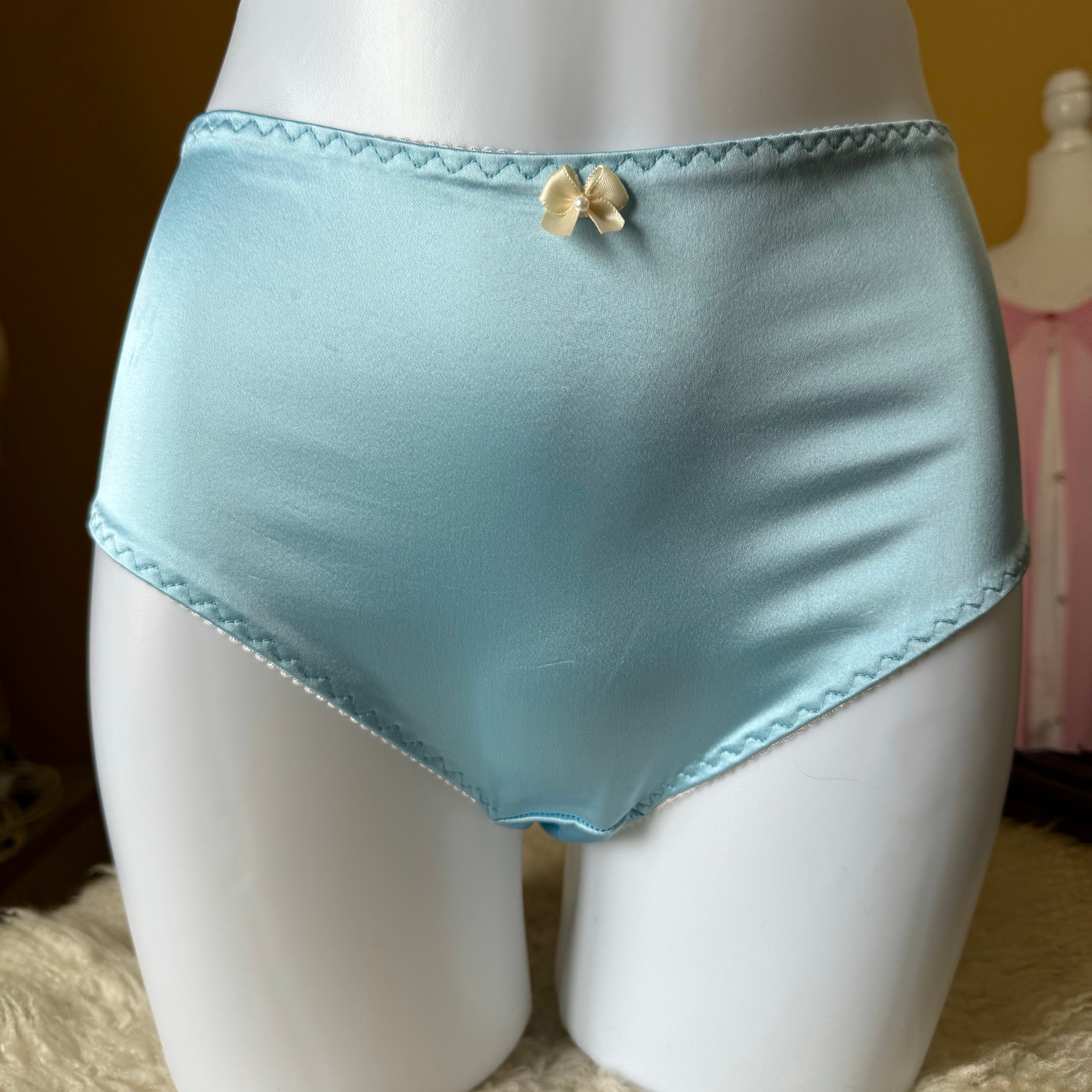 The Betty Panty Vintage Style Nylon Tricot High Waisted Hi-cut Leg Granny  Sissy Lolita Panties Made to Order 