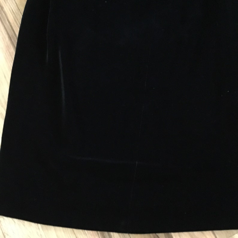 Vintage Halston III Black Velvet Bow Dress