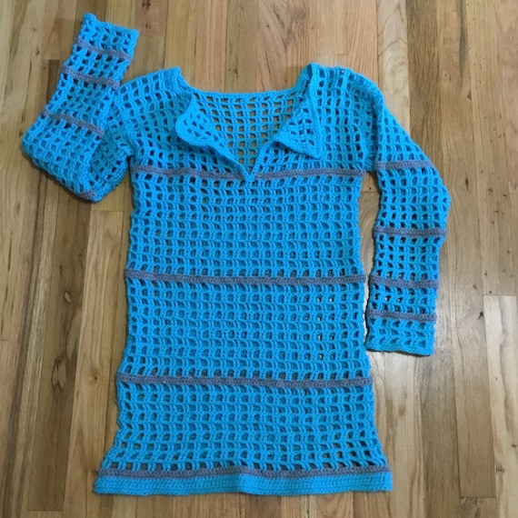 Trendy Vintage Crochet Pull On Dress