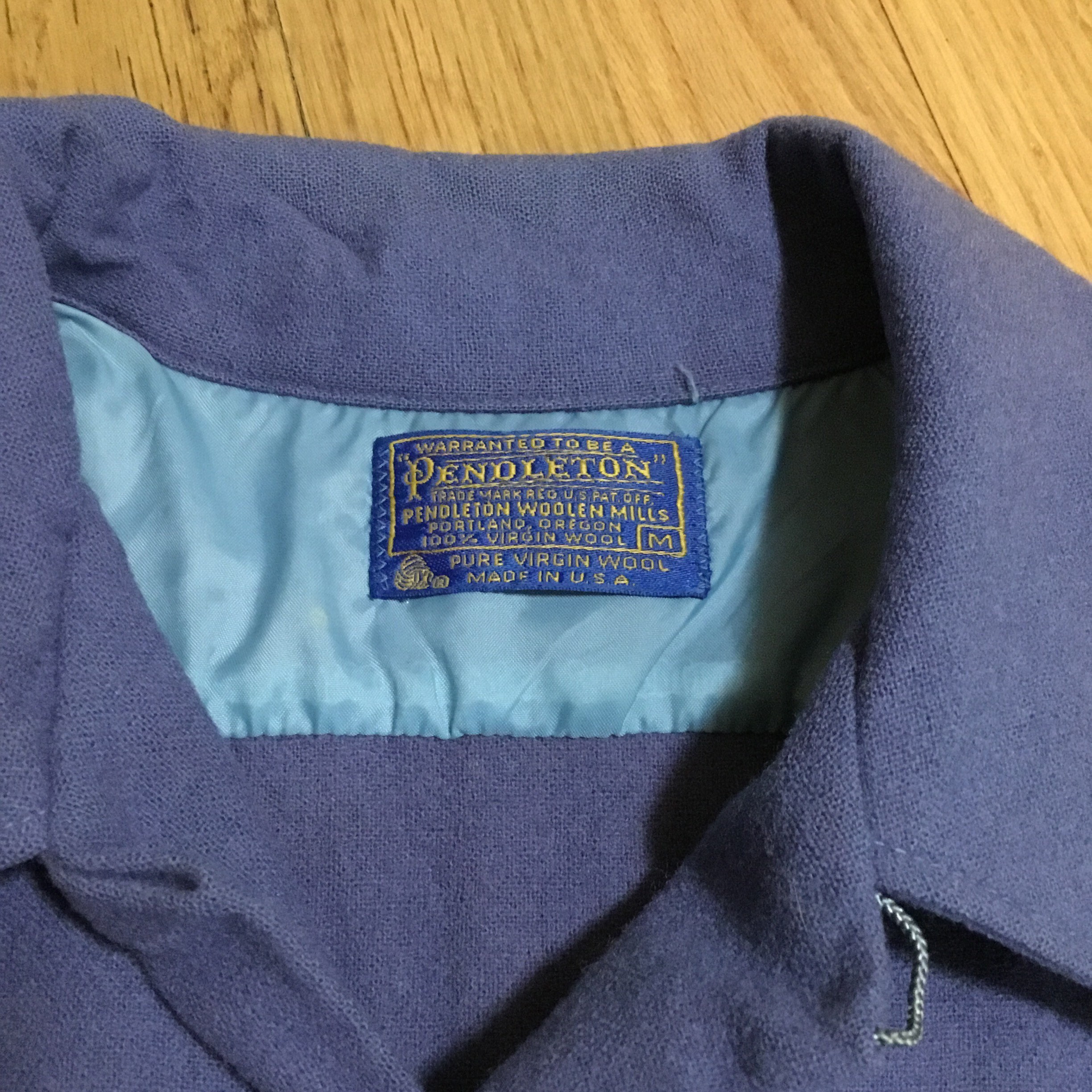 Vintage Solid Color Wool Pendleton Loop Collar Shirt | Etsy