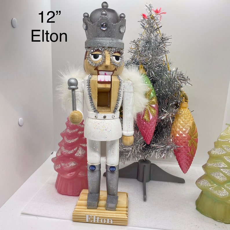 Hand Painted Sir Elton Holiday Wooden Nutcracker Etsy